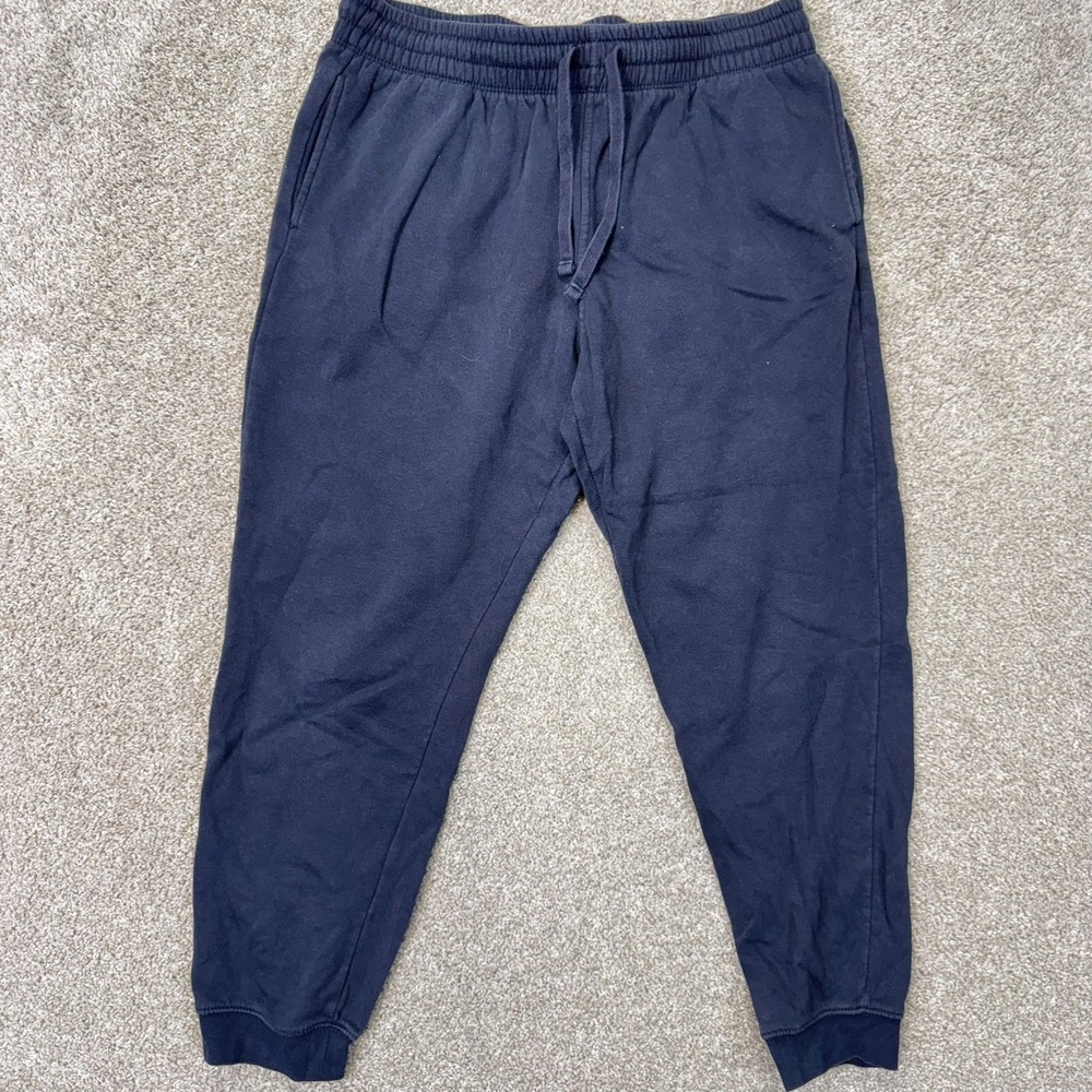 H&M Joggers Womens Medium Regular Fit Navy Blue Fleece Lined EUC